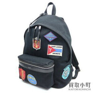 Saint Laurent City Backpack Embroidery Multi Patch Black Rucksack Daypack